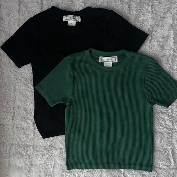 Two tops, black & green. Brand “Hippie Rose”. Originally bought from “Jcpenney” - Picture 1 of 4